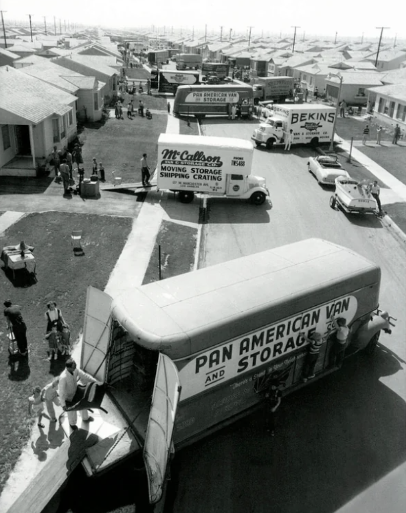 lakewood ca 1950s - MCallson, Moving Storage Shipping Crating Bekins Pan American Van Storage And